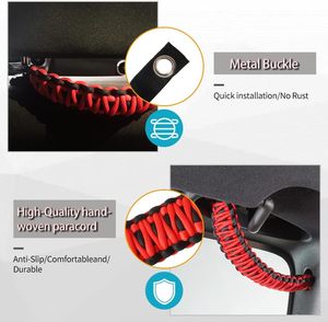 Poignées rétractables en paracorde de nylon, accessoires de voiture robustes, tressées à la main, tactiques, pour <span class=keywords><strong>Jeep</strong></span>, tout-terrain, extérieur - Product Image 4