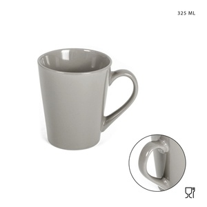 Tazza in ceramica con manico grigio 325 ml-utensili in ceramica - Product Image 1