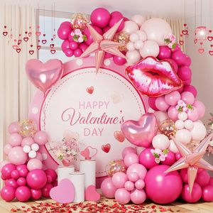 Guirlande d'<span class=keywords><strong>arche</strong></span> de ballons rouge rose <span class=keywords><strong>pour</strong></span> la Saint-Valentin avec des ballons en forme de cœur, 4 pièces, boîte LOVE, décoration de fête de mariage - Product Image 5