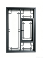 Fenêtre à battant en aluminium à rupture de pont thermique série 110 de luxe, isolation thermique et acoustique, économie d'énergie, double vitrage, grille de sécurité