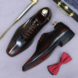 Zapatos Formales de Negocios para Hombre, Estilo Británico con Acabado Brillante, Cierre con Cordones, Antideslizantes, Transpirables, Forro de PU+Textil - Product Image 2