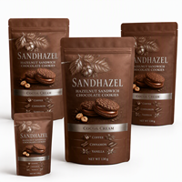 Sachet Doypack Mylar Mat Refermable Étanche à l'Air pour Emballage Alimentaire, Chocolat Noir et Piment, Marque Privée