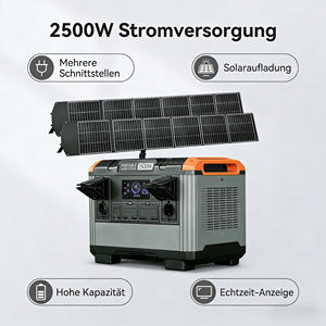 Estación de energía con enchufe europeo de 2400W 2000W 2000Wh LiFePO4 de onda sinusoidal pura para camping y uso en cabañas fuera de la red - Product Image 5