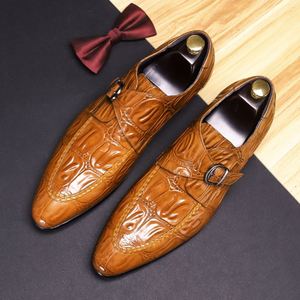 Chaussures habillées pour hommes en cuir de vachette, design tendance, automne 2025, décontractées et élégantes, à lacets, grande taille, bout pointu, rehaussantes - Product Image 1