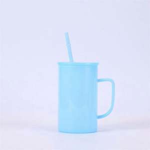 AGH 17oz <b>Glass</b> <b>Coffee</b> Mug Sublimation Blanks Shimmer <b>Glass</b> <b>Cup</b> With Handle and Bamboo Lid - Product Image 6