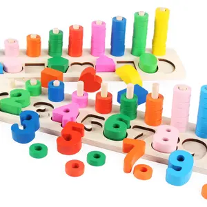 Mainan Puzzle pendidikan bayi, bentuk anak-anak mainan kognitif angka geometri