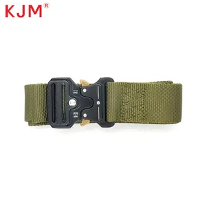 Cinturón de tela de nailon para hombre, cinturón táctico deportivo, hebilla de Metal de liberación rápida, cinturón táctico de cintura de combate de nailon