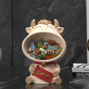 Estatua Artesanal de Resina Creativa, Bandeja de Entrada de Boca Grande, Almacenamiento de Llaves, Adornos de Vaca, Mesa de Centro, Sala de Estar, Casa Nueva - Product Image 6