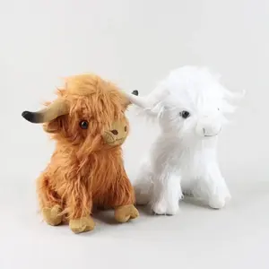 Scottish Cow Plush Cute Realistic Cow Stuffed Animals Soft Farm Plushie Toy Cow Plush Toy Birthday Gifts