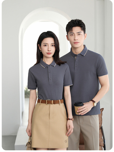 Cuello de Poliéster/Algodón Sólido para Camisa, Tejido Transpirable, Ropa de Trabajo para Hombres y Mujeres, Verano, Manga Corta, Viajes - Product Image 2