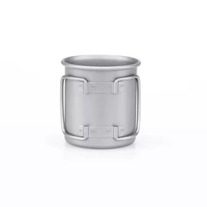 Taza de Picnic portátil para acampar al aire libre personalizada taza de titanio 300Ml taza de agua ultraligera con mango plegable - Product Image 2