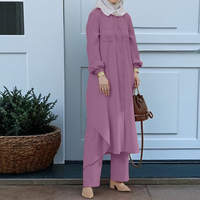 Vêtements pour femmes musulmanes Ensembles deux-pièces de style arabe Ensembles chemise et pantalon à manches longues pour femmes