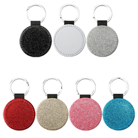 Porte-clés rond à sublimation vierge avec dos pailleté, personnalisable avec photo, cadeau d'Halloween