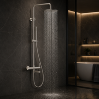 Système de douche mural sans plomb OEM en gros, directement de l'usine, ensemble de douche pluie en acier inoxydable, robinet de baignoire pour hôtel