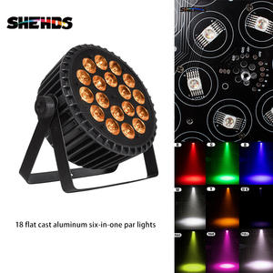 Shehds Liga de Alumínio 18*12W Potentes Luzes de Palco <span class=keywords><strong>LED</strong></span> RGBW DMX 512 Ativadas por Som - Product Image 1
