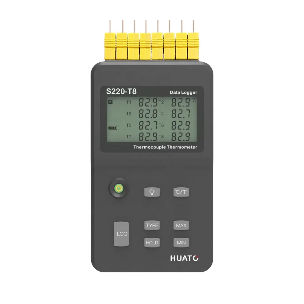 S220-T8 Digital temperatura umidade termo-multi-canal registrador de dados termopar termorregistrador de dados