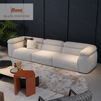Ensemble de canapés modulaires d'angle BLAINE Original 255, style nordique moderne, en tissu blanc, pour appartement et villa, garantie de 3 ans