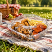Boîte d'emballage personnalisable en plastique transparent de 8 pouces pour hamburgers, poulet frit et frites, type clamshell, pour plats à emporter