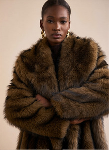 Abrigo largo y grueso de talla grande, estilo vintage, holgado, tejido, con un solo botón, ecológico, de piel sintética, informal, de invierno, de poliéster. - Product Image 5