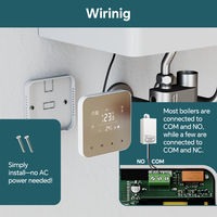Thermostat de chaudière programmable hebdomadaire Beok BOT-R8W, à piles, écran miroir, filaire, sans Wi-Fi, contrôleur de température ambiante