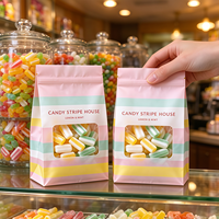 Sachet Doypack Personnalisé Imprimé avec Fenêtre Transparente et Fermeture Zip Refermable pour Emballage Alimentaire en Plastique (Bonbons, Snacks, Confiseries)