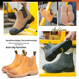<span class=keywords><strong>Scarpe</strong></span> <span class=keywords><strong>Antinfortunistiche</strong></span> <span class=keywords><strong>Unisex</strong></span> Stivali da Lavoro con Puntale in Acciaio Tomaia in Pelle di Vacchetta Fodera in Rete Suola in Gomma Alta Protezione Slip-On Industriali - Product Image 6