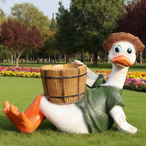 Cá Nhân 3D Cổ Điển Phong Cách Vịt Bức Tượng Trong Nhà Và Ngoài Trời Nhựa Phim Hoạt Hình Hình Động Vật Cho Vườn Đảng Quà Tặng - Product Image 3