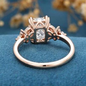 Bague en diamant de laboratoire à taille fantaisie pour femme, certifiée IGI, or 14 carats, bijou de luxe pour mariage, cadeau - Product Image 1