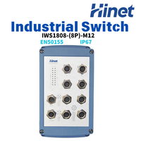 Switch Ethernet Industrial para Ferrocarriles EN50155 IP67 L2 de 8 Puertos Gigabit M12 con PoE, SNMP y QoS Opcionales