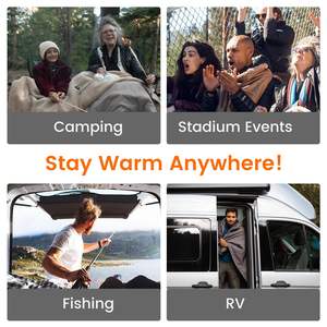 12V uso ao ar livre USB Fast Heat bateria impermeável recarregável elétrica Camping cobertor aquecido para carro Home Office - Product Image 6