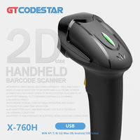 Lecteur de codes-barres 1D 2D filaire portable GTCODESTAR X-760H pour supermarché, vérification des prix, paiement électronique, scanner de codes QR