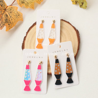 Boucles d'oreilles pendantes fantômes en acrylique style lampe à lave pour Halloween, mignonnes et uniques, style transfrontalier Europe-Amérique, pour fêtes festives