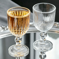 Verre à jus soufflé à la main de style vintage européen, gobelet court en verre pour aliments, coupe à vin rouge, vente en gros