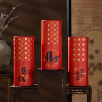 Nouvelle Boîte Mystère du Nouvel An : Tambour de Loterie, Seau en Papier pour Enveloppes Rouge, Accessoires de Jeu Interactifs pour Fêtes du Nouvel An et du Festival du Printemps, Unisexe