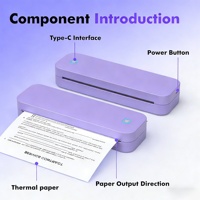 Imprimante thermique portable A4 pour étudiants et travailleurs à distance, vente en gros avec options d'interface linguistique personnalisées, imprimante thermique USB LAN