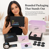 Boîtes d'expédition en papier ondulé pliables personnalisées avec logo noir et rose pour les petites entreprises avec logo