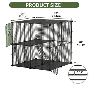 Assemblage simple Clôture intérieure et extérieure détachable pour animaux de compagnie <span class=keywords><strong>Cage</strong></span> pour petit oiseau chat et chien avec plateau en plastique pour chats et chiens - Product Image 6