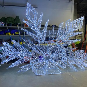 Flocon de neige géant 3D personnalisé, motif lumineux LED imperméable pour Noël, décoration extérieure pour paysage et mariage - Product Image 4