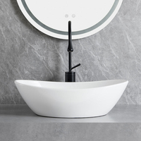 Évier de jardin en céramique blanche de Chine, lavabo minimaliste, lavabos de salle de bain design
