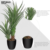 OH ARTS Arbre artificiel de 120 cm de haut, plantes artificielles, fournitures pour la maison et le jardin, arbres artificiels d'extérieur et d'intérieur, agave pour la décoration