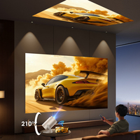 Q310 Nouveau modèle 720P Android 11 Projecteur à courte focale avec lentille en verre 150 lumens 180 degrés rotatif Haut-parleurs intégrés