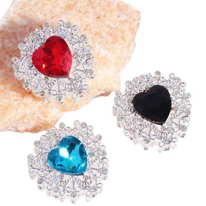 Perles en métal <span class=keywords><strong>argent</strong></span>é scintillantes en forme de cœur avec strass pour la création de bijoux DIY, bracelets, colliers, breloques de téléphone et accessoires artisanaux - Product Image 4