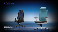 Chaise de bureau ergonomique moderne pivotante avec dossier en maille respirante et appui-tête en mousse pour la maison et le bureau