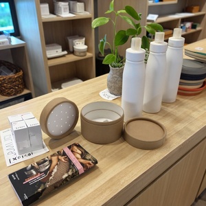 Eco Friendly <b>Cardboard</b> Round Canister Paper Shaker <b>Tube</b> With Rolled Sifter for Drying Powder Cosmetic Loose Powder Packaging - Product Image 2