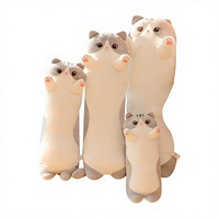 Peluche chaton endormi, coussin doux avec design de pattes longues, rembourrage en coton PP, hauteur 70-130 cm, pour les 14 ans et plus
