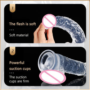 Çin Malı Vakumlu Kristal Kadınlar İçin Dildolar Zevk Çubuğu Penis Kadın Mastürbatörü Anal Plug Cam Dildolar - Product Image 5