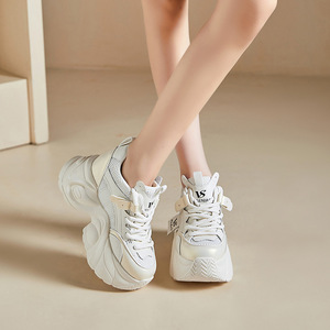 Zapatillas de Plataforma con Alzas Invisibles de 9cm, Ligeras y Duraderas, con Parte Superior de PU Artificial, para Mujer, Primavera-Verano - Product Image 4