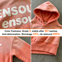 Sweat à capuche surdimensionné pour homme, personnalisé OEM, délavé vintage, dégradé, grammage lourd 400 GSM, impression sérigraphique, 100% coton, épaules tombantes