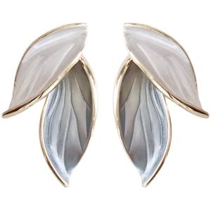 النحاس سبيكة ليف فرع يترك القرط المرأة أقراط طقم مجوهرات - Product Image 1