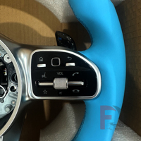 Nuevo Diseño de Volante AMG en Fibra de Carbono Forjada Azul para Mercedes Benz Clase C W201 W202 W203 W204 W205 W206 C63 C43 G63 C300